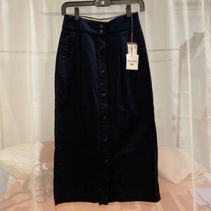 NWT Ines De La Fressange women chino navy midi skirt